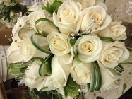 Bride' Bouquet - All White Roses Upper Darby Polites Florist, Springfield Polites Florist