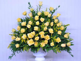 Funeral Urn - Yellow Roses Upper Darby Polites Florist, Springfield Polites Florist