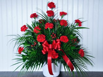 Funeral Basket - All Carnations Upper Darby Polites Florist, Springfield Polites Florist