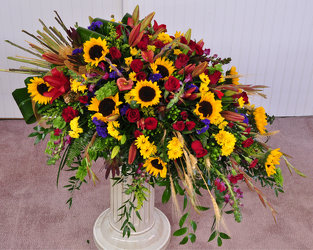 Always Remembered Half Casket Spray Upper Darby Polites Florist, Springfield Polites Florist