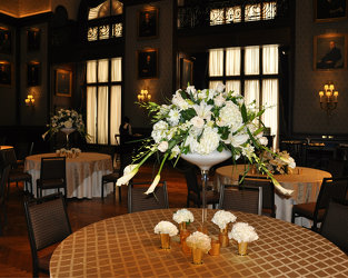 Benedetto Wedding Reception - Centerpiece Tall Upper Darby Polites Florist, Springfield Polites Florist