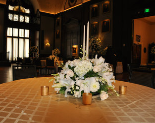 Benedetto Wedding Reception - Centerpiece Low Upper Darby Polites Florist, Springfield Polites Florist