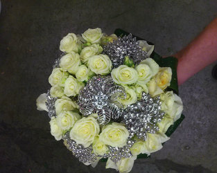 Brides Bouquet with Rhinestones Upper Darby Polites Florist, Springfield Polites Florist