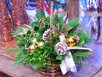 Christmas Greens Basket Upper Darby Polites Florist, Springfield Polites Florist