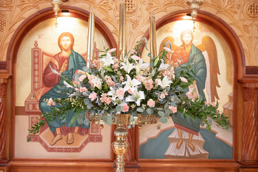 Mirabal Wedding - Altar Flowers Upper Darby Polites Florist, Springfield Polites Florist
