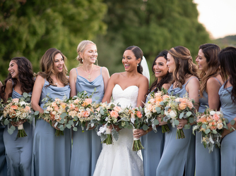 Mirabal Wedding Bride with Bridesmaids Upper Darby Polites Florist, Springfield Polites Florist