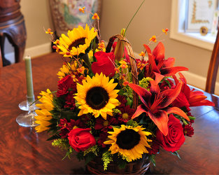 Fall Wicker Basket Upper Darby Polites Florist, Springfield Polites Florist