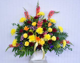 Funeral Basket - Mixed Colors Upper Darby Polites Florist, Springfield Polites Florist