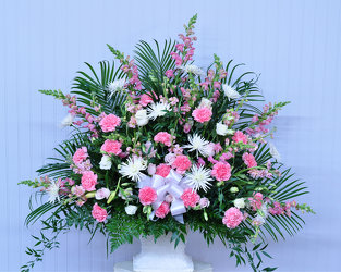 Funeral Basket - Pink and White Upper Darby Polites Florist, Springfield Polites Florist