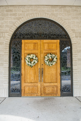 St Luke's Church-Front Door Heart Wreaths Upper Darby Polites Florist, Springfield Polites Florist