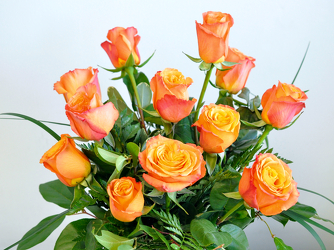 A Dozen Orange Roses Upper Darby Polites Florist, Springfield Polites Florist