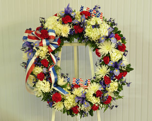 Patriotic Wreath Upper Darby Polites Florist, Springfield Polites Florist