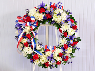 Patriotic Wreath Upper Darby Polites Florist, Springfield Polites Florist