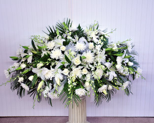 Peace and Purity Casket Spray Upper Darby Polites Florist, Springfield Polites Florist