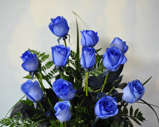 A Dozen Blue Roses Upper Darby Polites Florist, Springfield Polites Florist