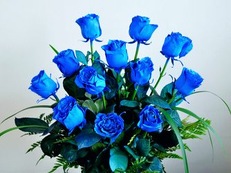 A Dozen Cerulean Blue Roses Upper Darby Polites Florist, Springfield Polites Florist