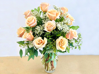 A Dozen Shimmer Roses Upper Darby Polites Florist, Springfield Polites Florist