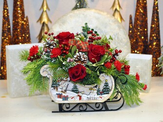 Holiday Sleigh Upper Darby Polites Florist, Springfield Polites Florist