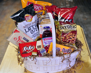 Snack Food Basket Upper Darby Polites Florist, Springfield Polites Florist