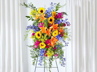 Vibrant Life Standing Spray Upper Darby Polites Florist, Springfield Polites Florist