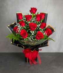 The Standing Wrapped Roses Bouquet  Upper Darby Polites Florist, Springfield Polites Florist