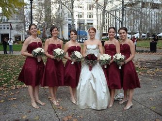 Toscani Wedding Bride with Bridesmaids Upper Darby Polites Florist, Springfield Polites Florist