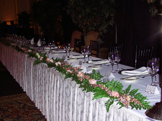 Wedding Party Table Runner Upper Darby Polites Florist, Springfield Polites Florist