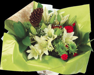 Christmas Wrapped Flowers Upper Darby Polites Florist, Springfield Polites Florist