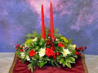 Double Candle Centerpiece Upper Darby Polites Florist, Springfield Polites Florist