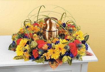 Cremation Urn Wreath Low Upper Darby Polites Florist, Springfield Polites Florist